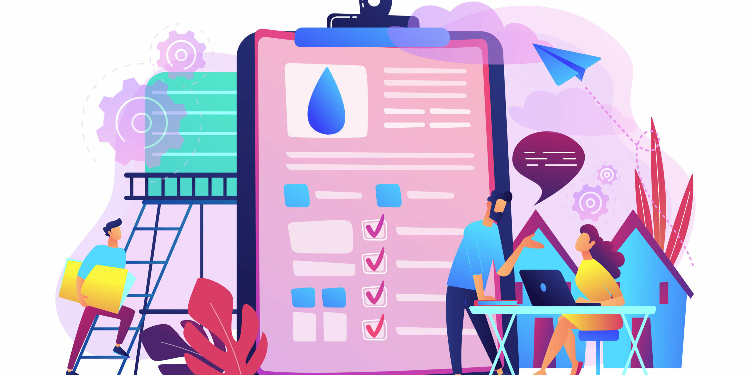 Water management smart city concept vector illustration.